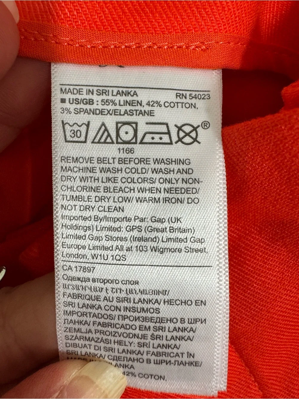 NWOT Banana Republic Coral Orange Linen Blend Paperbag Wide Leg Pants Size 2